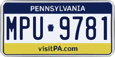 PA license plate MPU9781