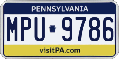 PA license plate MPU9786