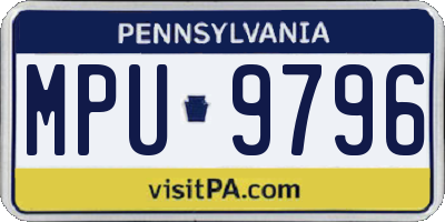 PA license plate MPU9796