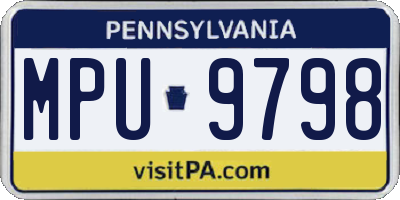 PA license plate MPU9798
