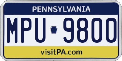 PA license plate MPU9800