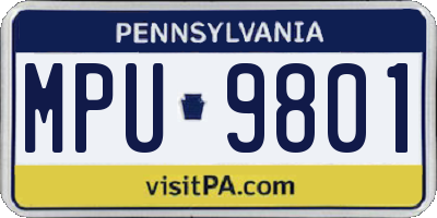 PA license plate MPU9801