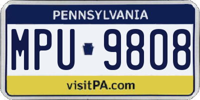 PA license plate MPU9808
