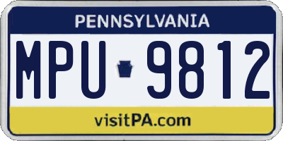 PA license plate MPU9812