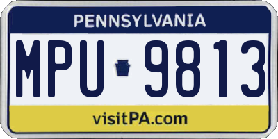 PA license plate MPU9813