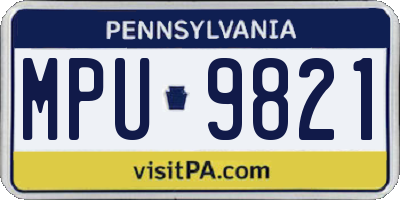 PA license plate MPU9821