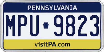 PA license plate MPU9823