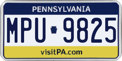 PA license plate MPU9825