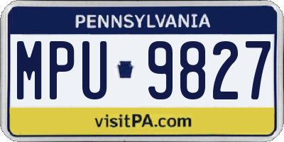 PA license plate MPU9827
