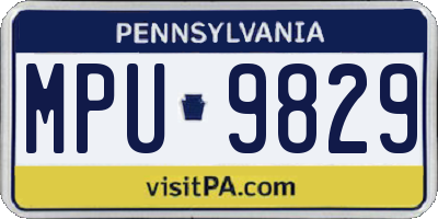 PA license plate MPU9829