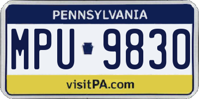 PA license plate MPU9830