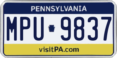 PA license plate MPU9837