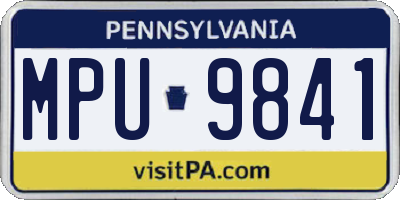 PA license plate MPU9841