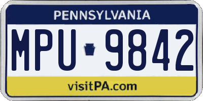 PA license plate MPU9842