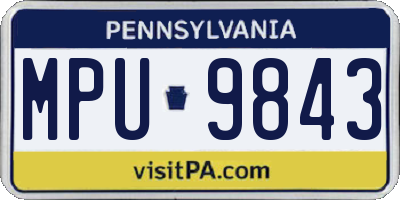 PA license plate MPU9843