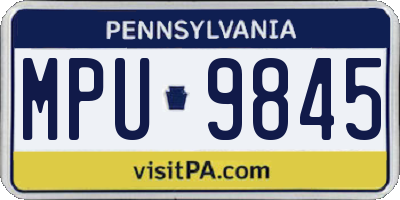 PA license plate MPU9845