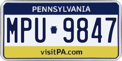 PA license plate MPU9847