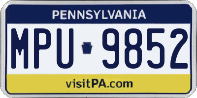PA license plate MPU9852