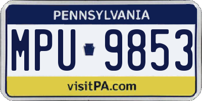 PA license plate MPU9853