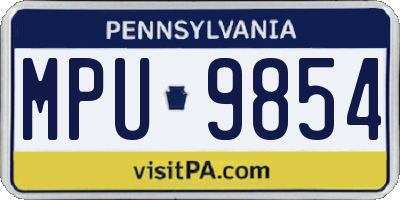 PA license plate MPU9854