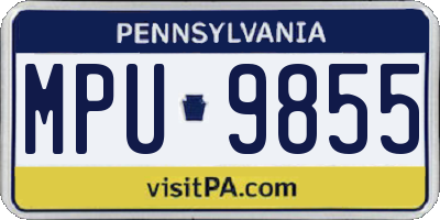 PA license plate MPU9855