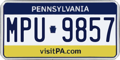 PA license plate MPU9857