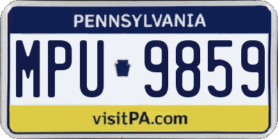 PA license plate MPU9859