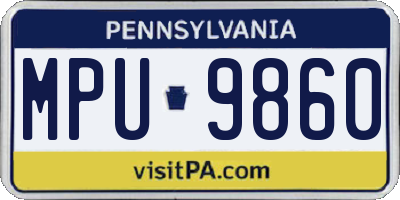 PA license plate MPU9860