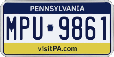 PA license plate MPU9861