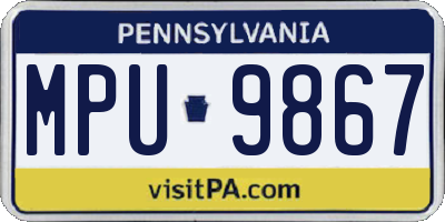 PA license plate MPU9867