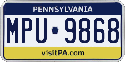 PA license plate MPU9868