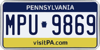 PA license plate MPU9869