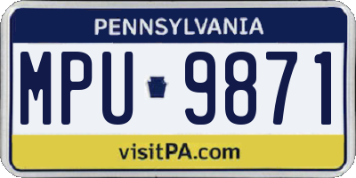 PA license plate MPU9871