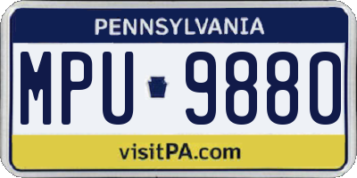 PA license plate MPU9880