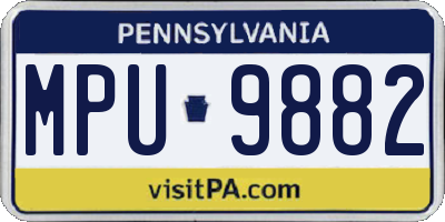 PA license plate MPU9882