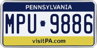 PA license plate MPU9886
