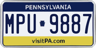 PA license plate MPU9887