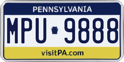 PA license plate MPU9888