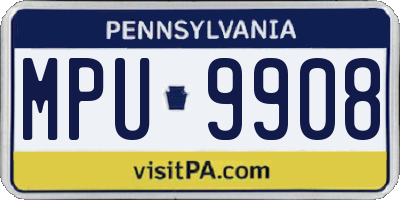 PA license plate MPU9908