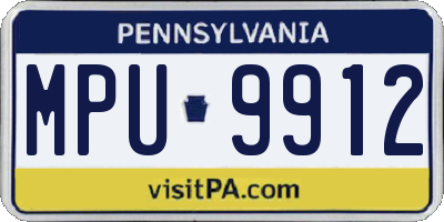 PA license plate MPU9912