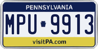 PA license plate MPU9913