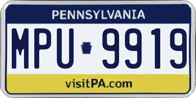 PA license plate MPU9919