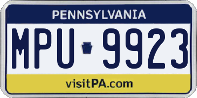 PA license plate MPU9923