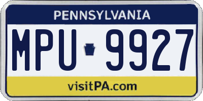 PA license plate MPU9927