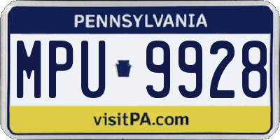 PA license plate MPU9928