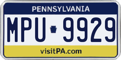 PA license plate MPU9929