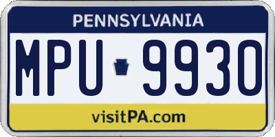 PA license plate MPU9930