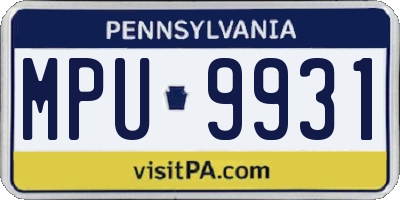 PA license plate MPU9931