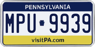 PA license plate MPU9939