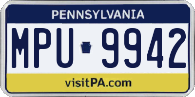 PA license plate MPU9942